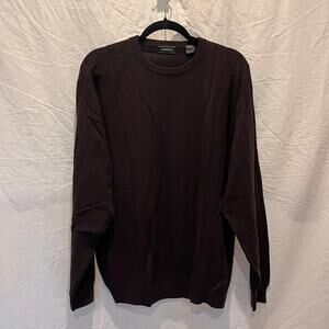 NWOT Saddles Sweater Jumper Cashmere Mens Crew Neck Brown Sz L